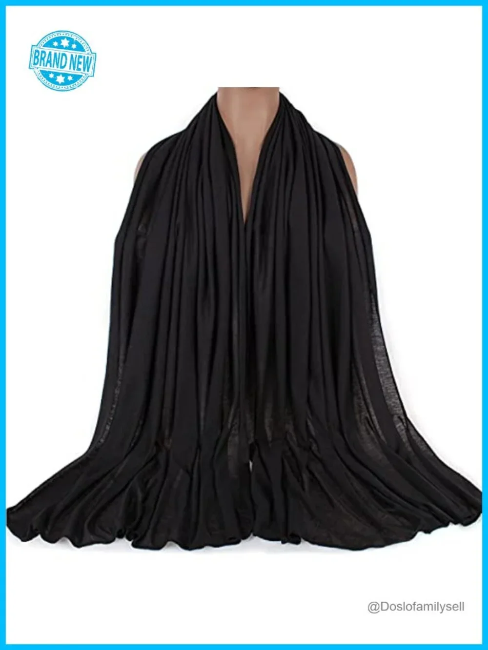 Stretch Jersey Turban Head Wrap Long Solid Scarf Shawl Hair Band Lightweight